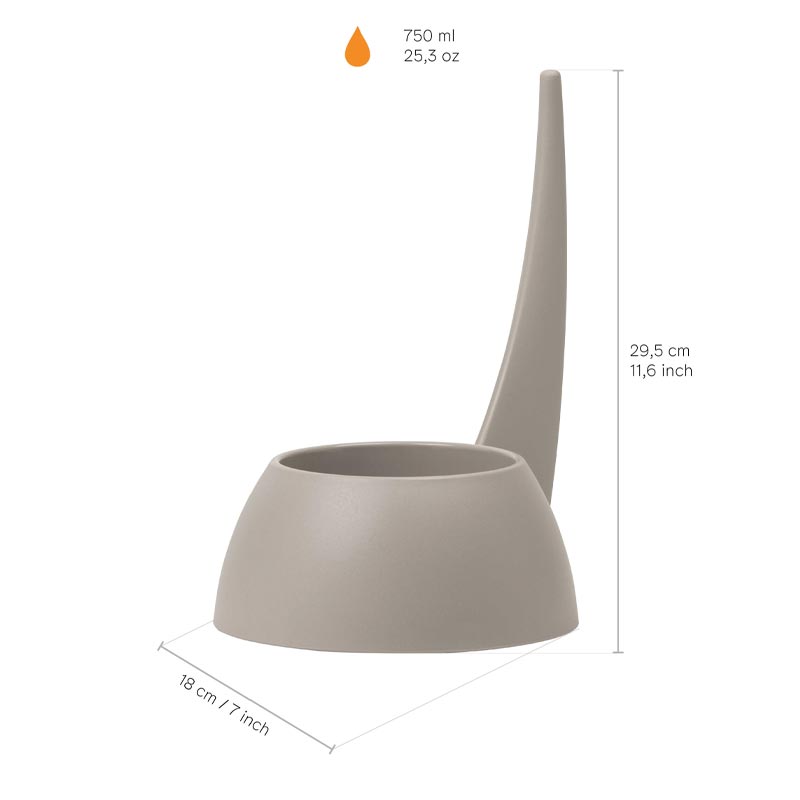 "Tail" Dog Bowl - Dove Grey - by United Pets