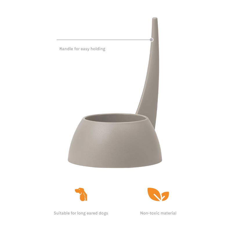 "Tail" Dog Bowl - Dove Grey - by United Pets