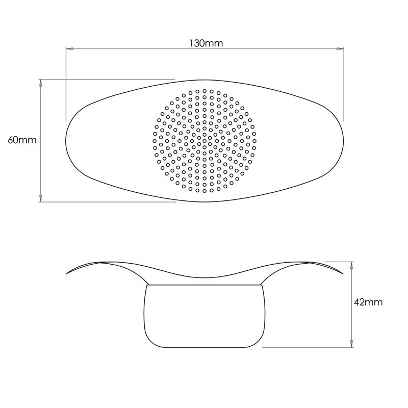 Drift tea strainer & bowl by Robert Welch