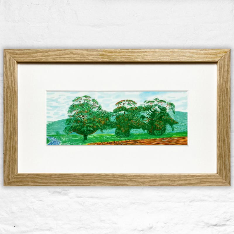 Autumn Trees Near Thixendale (Mini-Frame) by David Hockney