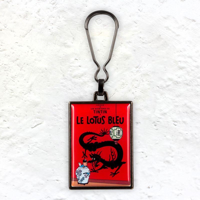 TinTin metal Blue Lotus keyring