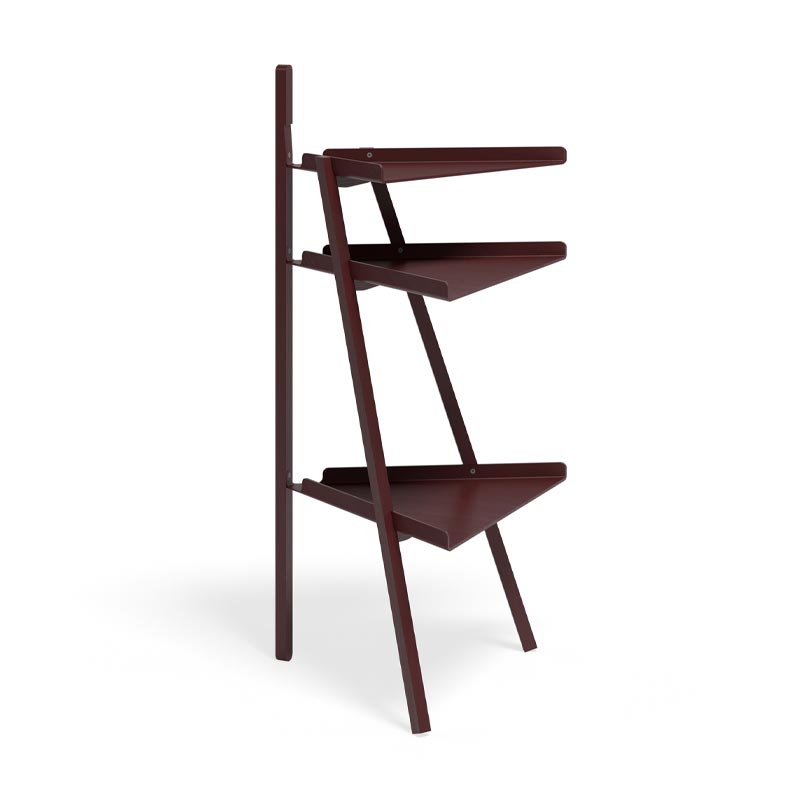 Trio Corner Bookshelf - Pinot Noir Stained Oak - des. Achille Castiglioni & Giancarlo Pozzi (1988), by Cassina