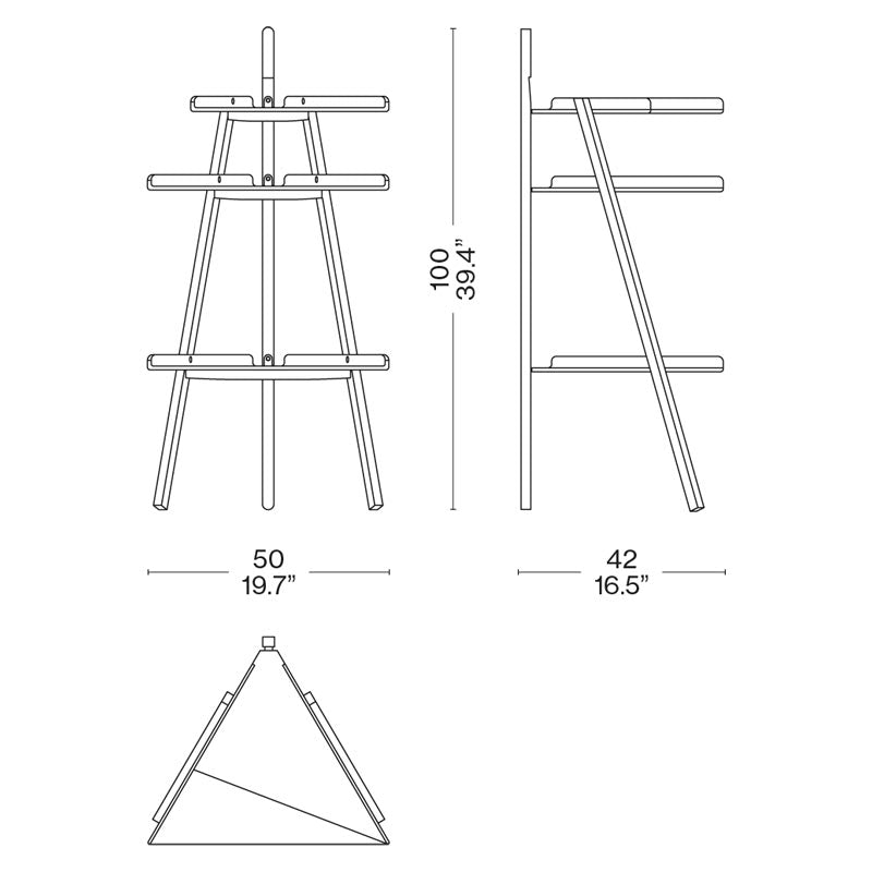 Trio Corner Bookshelf - Black Stained Oak - des. Achille Castiglioni & Giancarlo Pozzi (1988), by Cassina
