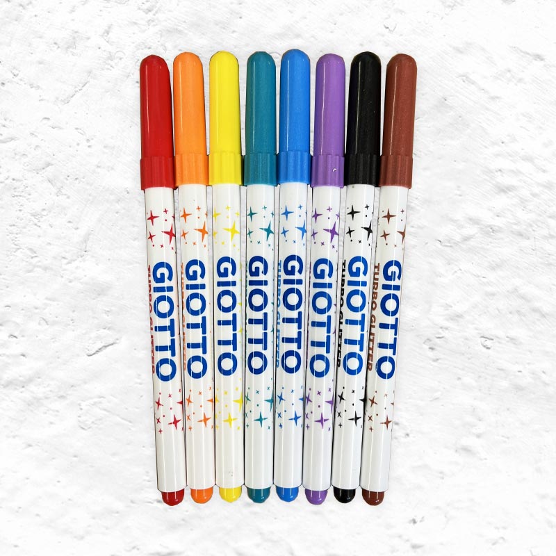 Pack of 8 Turbo Glitter Pens by Giotto