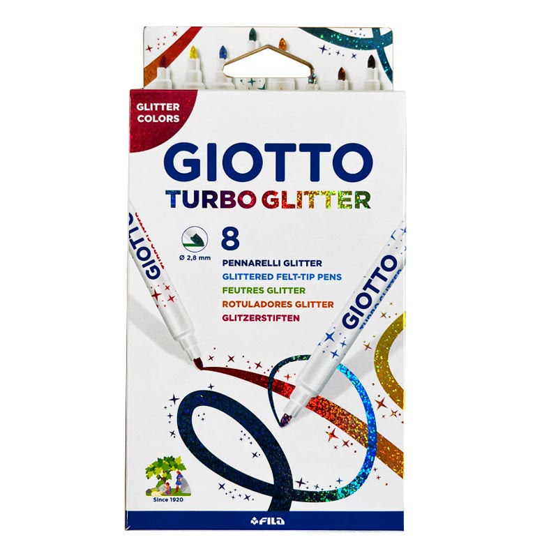 Pack of 8 Turbo Glitter Pens by Giotto