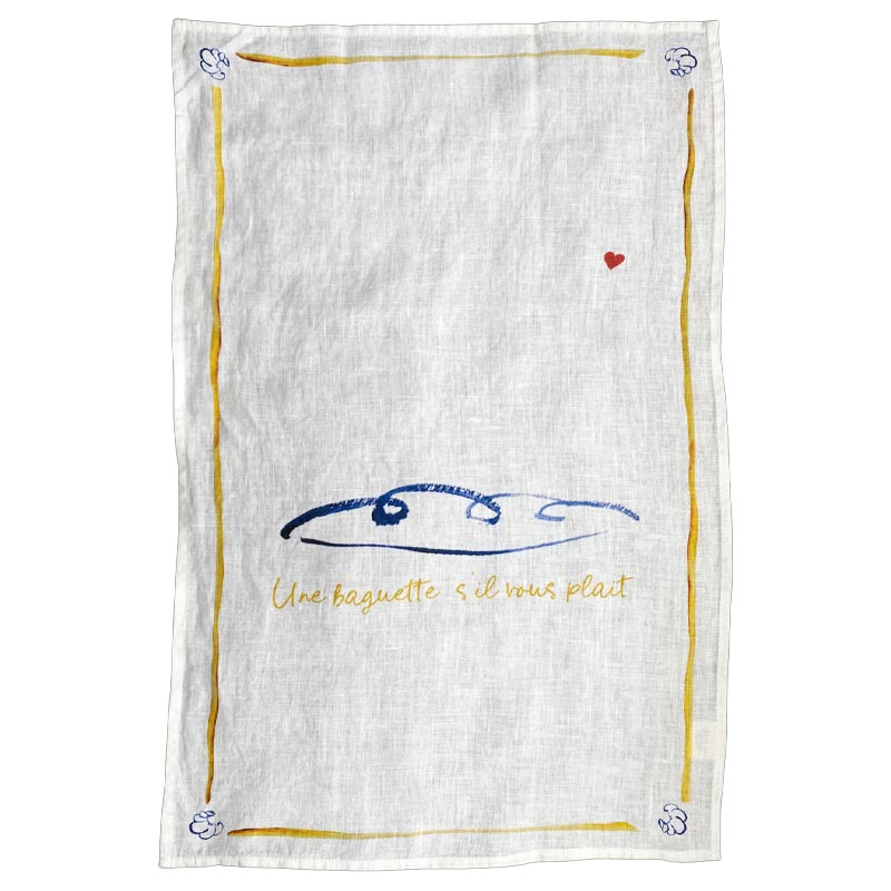Une Baguette 100% Linen Tea Towel, by Dinette