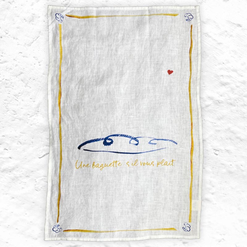 Une Baguette 100% Linen Tea Towel, by Dinette