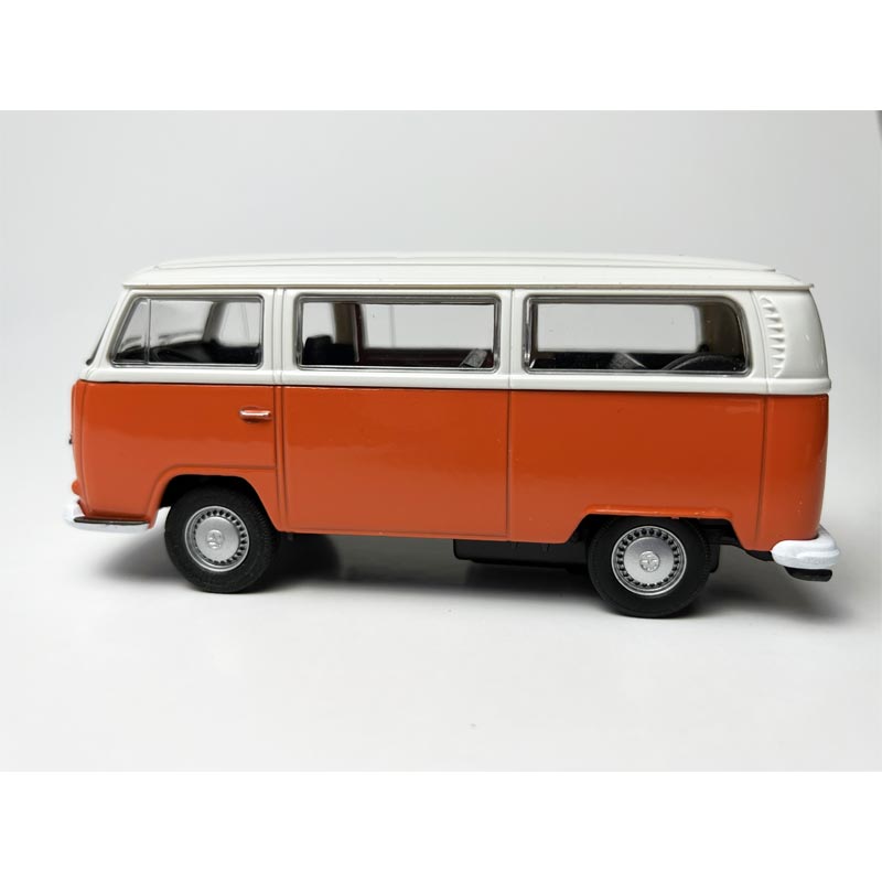 VW Bus Model Car in blue/red/orange