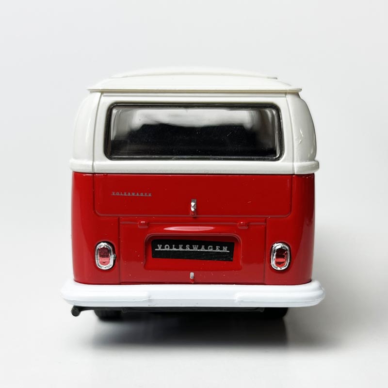 VW Bus Model Car in blue/red/orange