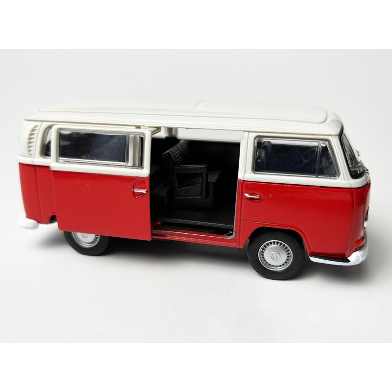 VW Bus Model Car in blue/red/orange
