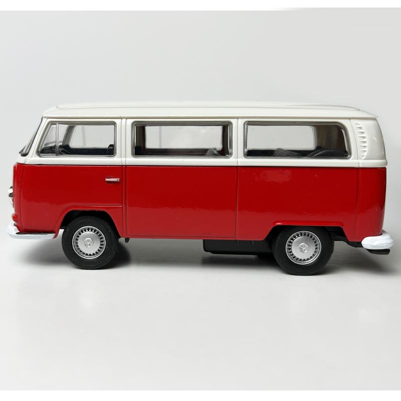 VW Bus Model Car in blue/red/orange