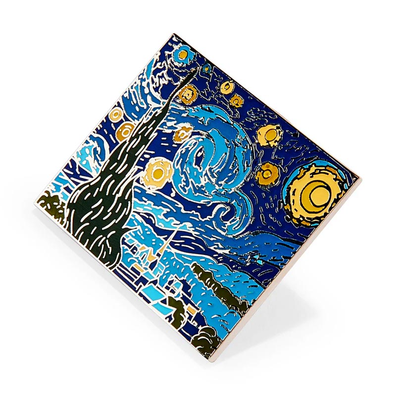 Starry Night enamel pin badge, inspired by Vincent Van Gogh