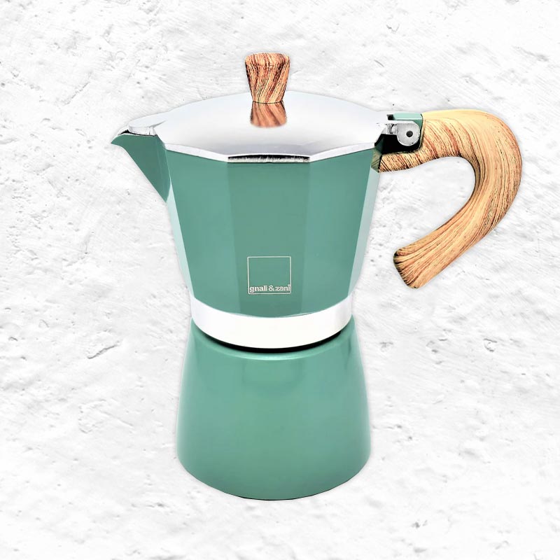 Venezia 6 Cup Espresso Maker - Smoke Green - by Gnali & Zani