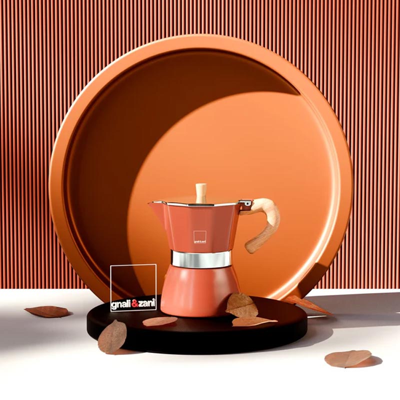 Venezia 3 Cup Espresso Maker - Orange - by Gnali & Zani