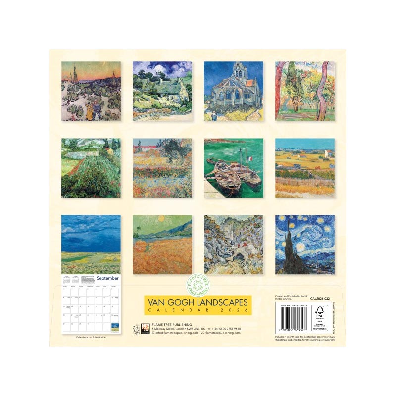 Van Gogh Landscapes 2026 Wall Calendar