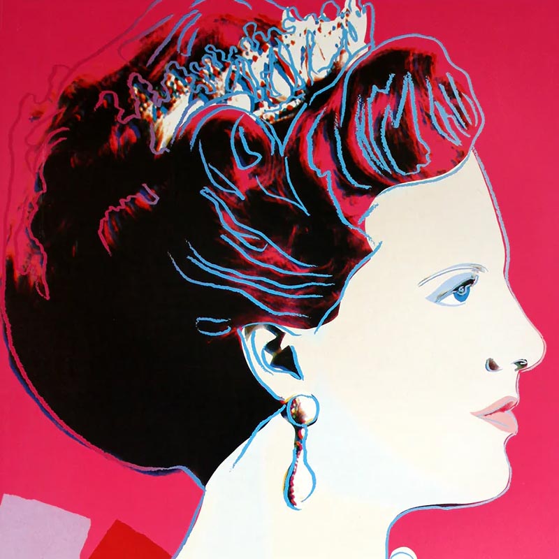 Reigning Queens: Queen Margrethe II of Denmark poster by Andy Warhol