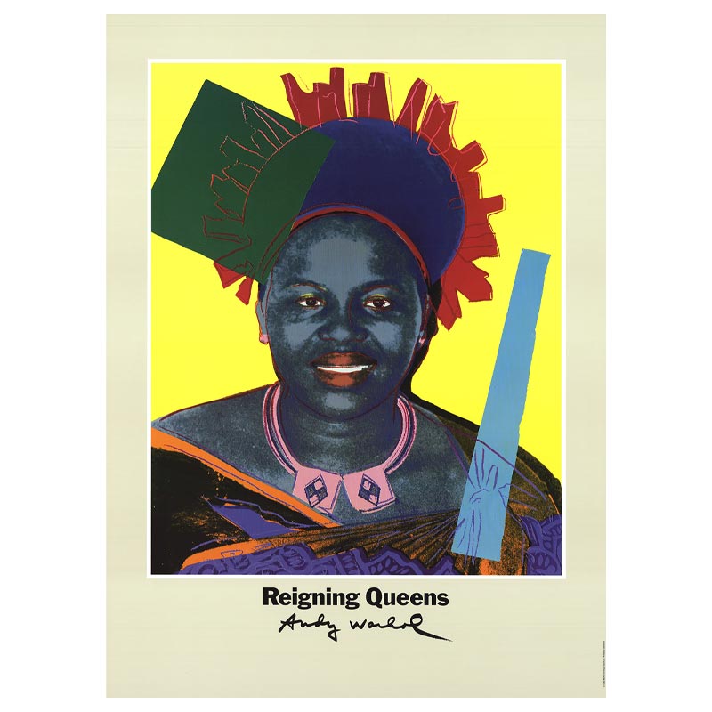 Reigning Queens: Queen Ntfombi of Eswatini poster by Andy Warhol