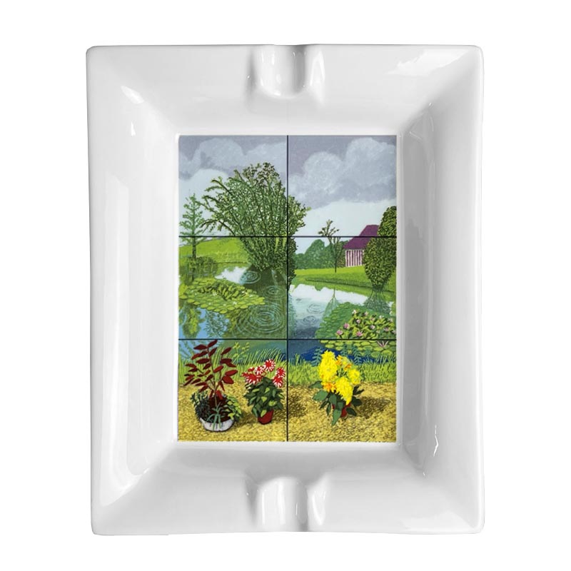 Water Lilies in the Pond with Pots of Flowers Ashtray by David Hockney (Numbered, Limited Edition of 250)