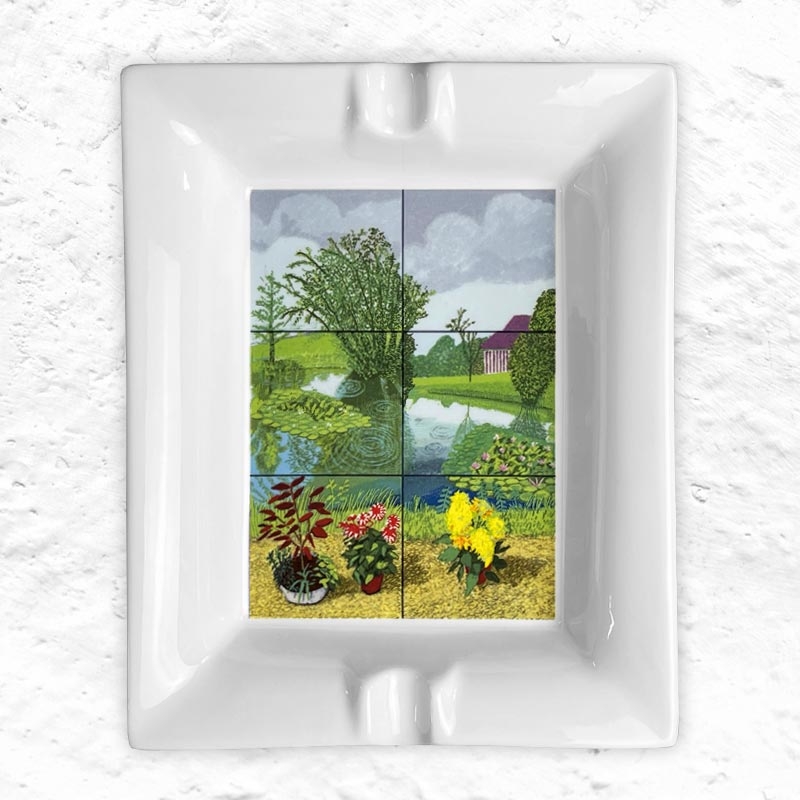 Water Lilies in the Pond with Pots of Flowers Ashtray by David Hockney (Numbered, Limited Edition of 250)