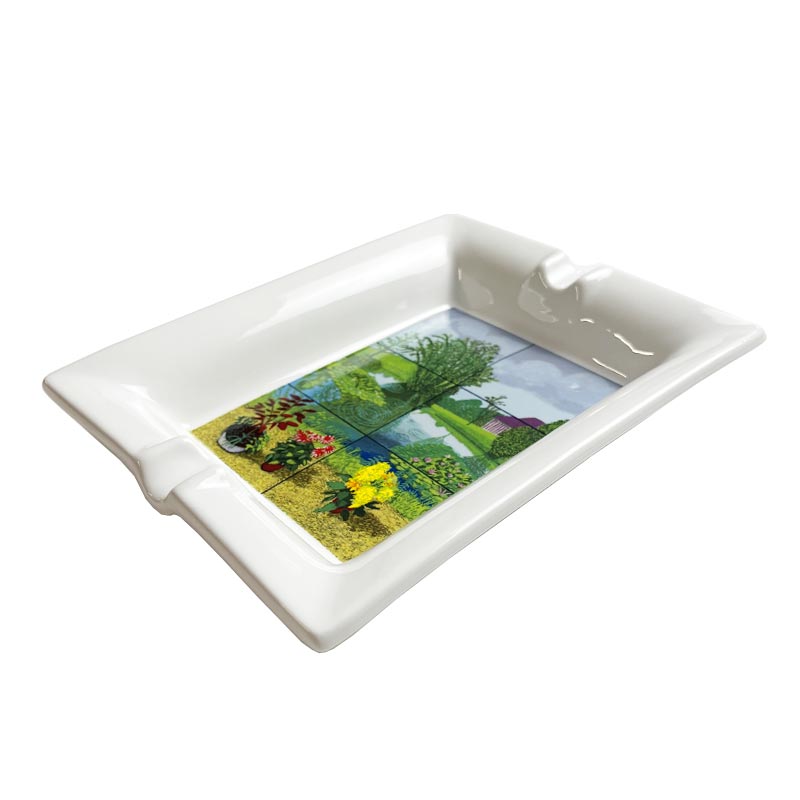 Water Lilies in the Pond with Pots of Flowers Ashtray by David Hockney (Numbered, Limited Edition of 250)