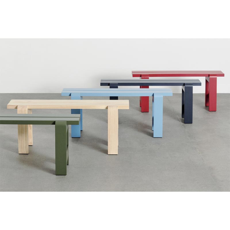 Weekday Bench - W111 x D23 x H45 - Olive Water-based Lacquered Pinewood, by HAY