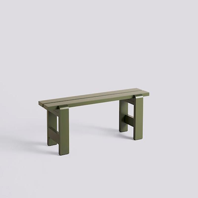 Weekday Bench - W111 x D23 x H45 - Olive Water-based Lacquered Pinewood, by HAY