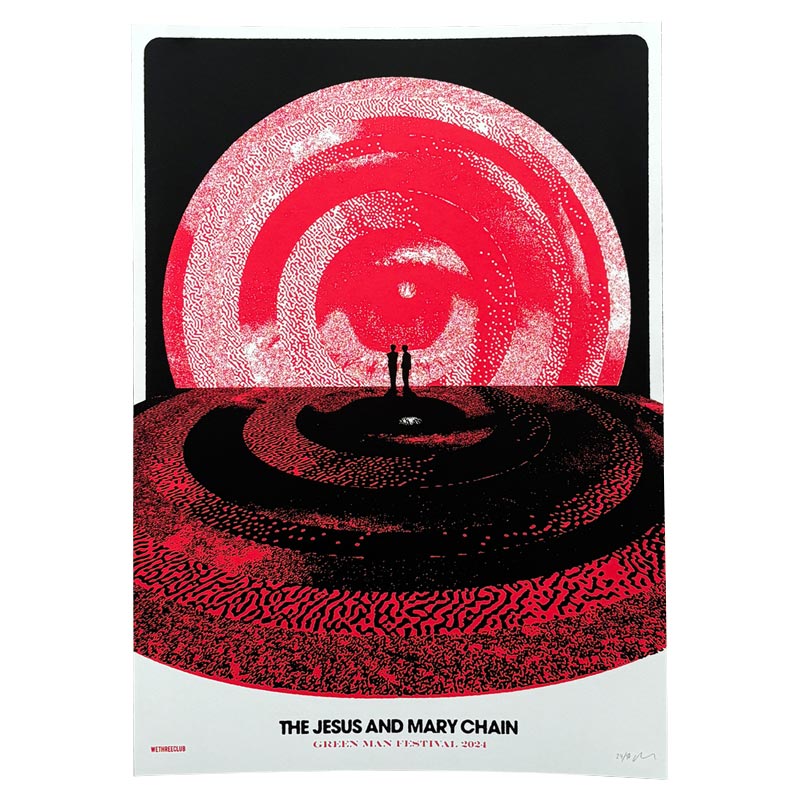 The Jesus and Mary Chain poster by WeThreeClub - 2 colour screenprint, signed and numbered by WeThreeClub