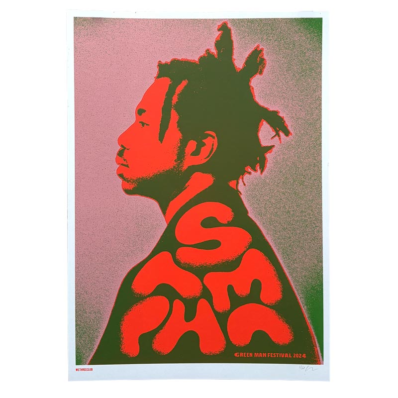 Sampha poster by WeThreeClub - three colour screenprint, signed and numbered by the WeThreeClub