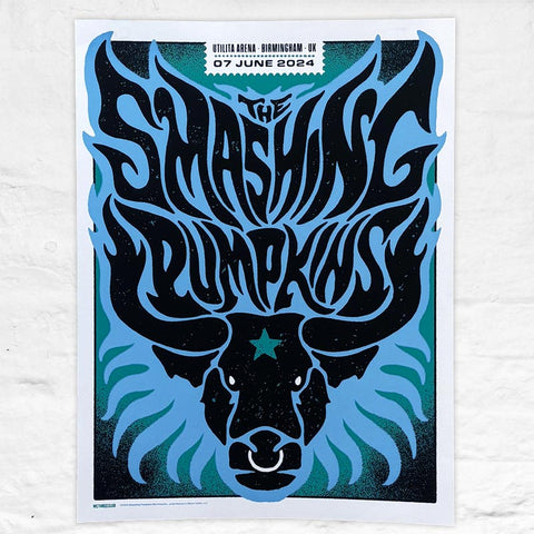 Smashing Pumpkins poster by WeThreeClub - 3 colour screenprint, signed and numbered by WeThreeClub