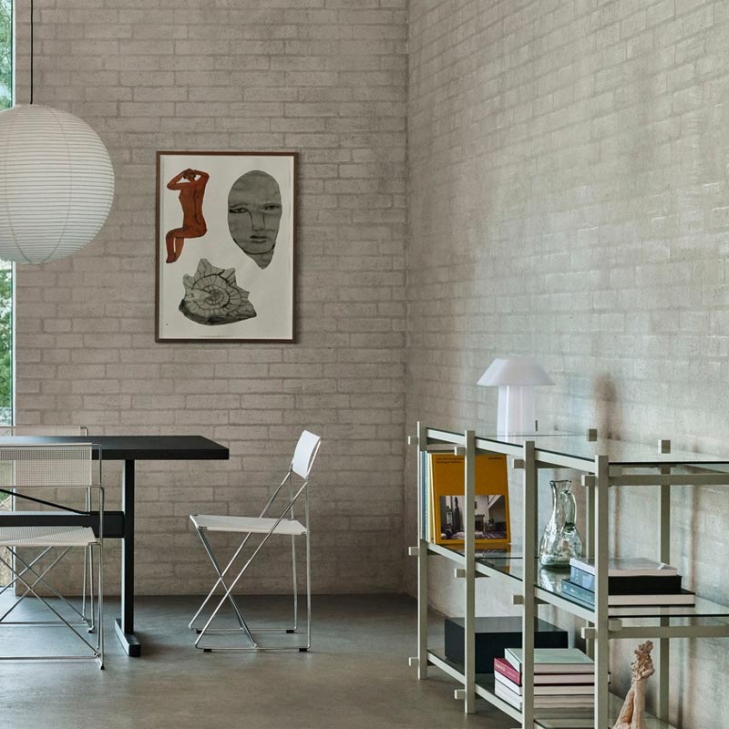 Woody Shelving Smokey Grey Beech Frame 2.0 - Column, Low - Clear Glass Shelves