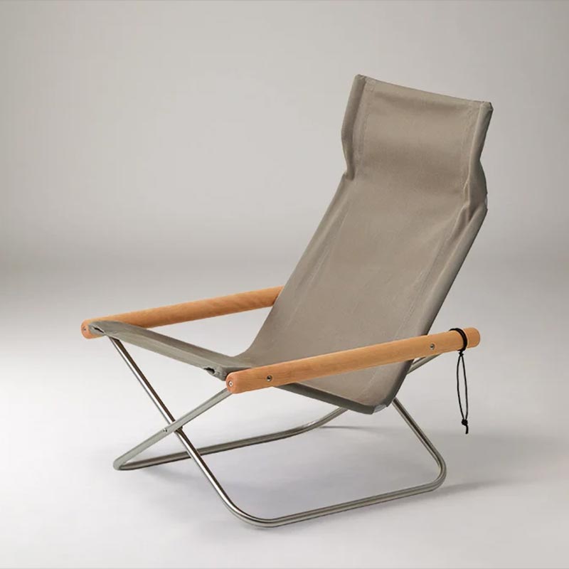Nychair X with Ottoman - Oil Beech - Pebble Grey - des. Takeshi Nii