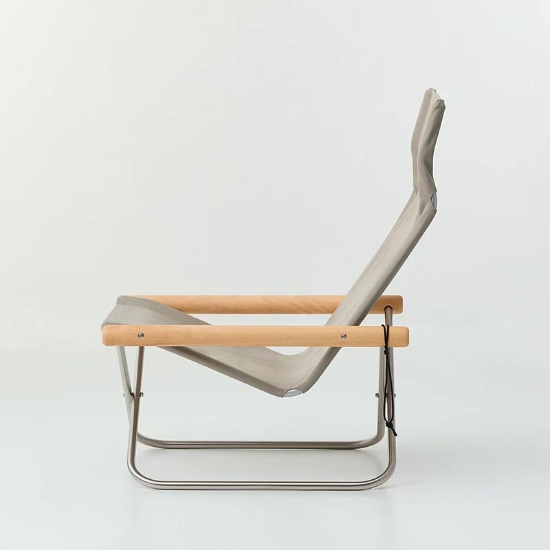 Nychair X with Ottoman - Oil Beech - Pebble Grey - des. Takeshi Nii