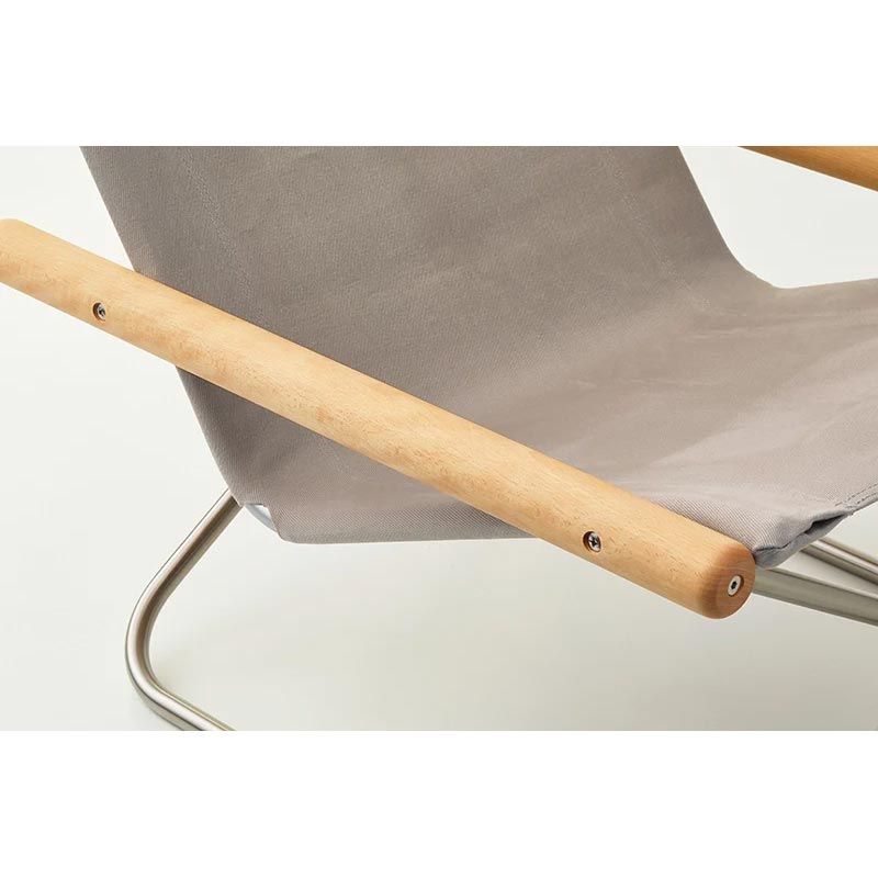 Nychair X with Ottoman - Oil Beech - Pebble Grey - des. Takeshi Nii