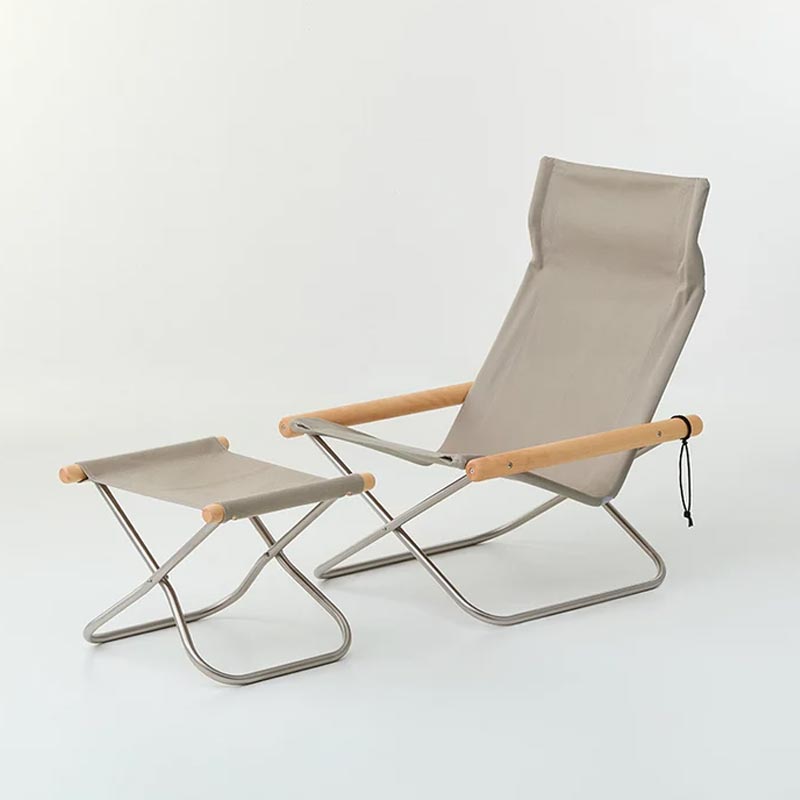 Nychair X with Ottoman - Oil Beech - Pebble Grey - des. Takeshi Nii