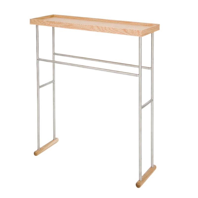 'Yoku' Caddy Towel Rail - Oak - by Wireworks
