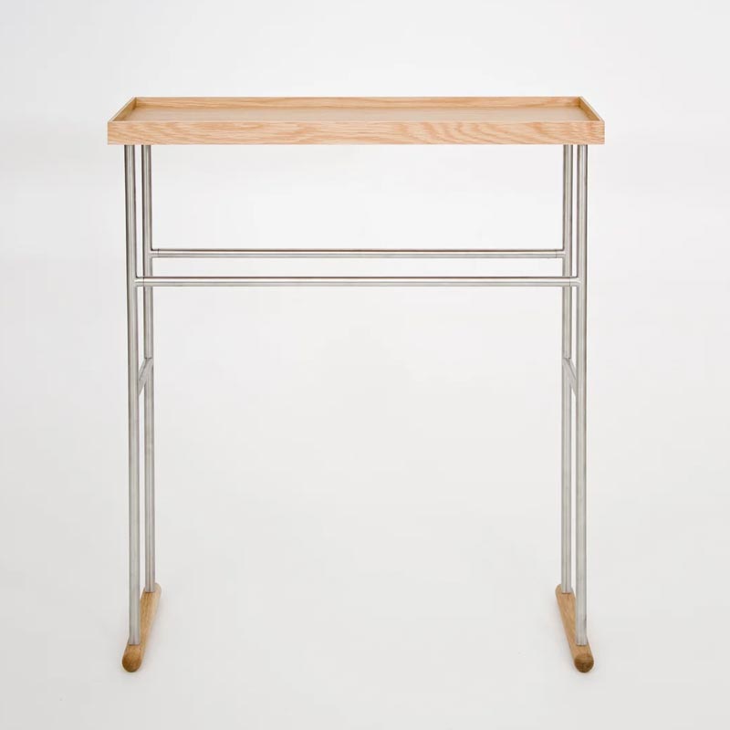 'Yoku' Caddy Towel Rail - Oak - by Wireworks