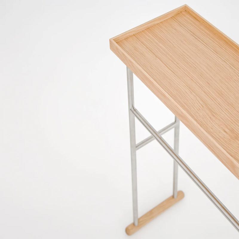 'Yoku' Caddy Towel Rail - Oak - by Wireworks