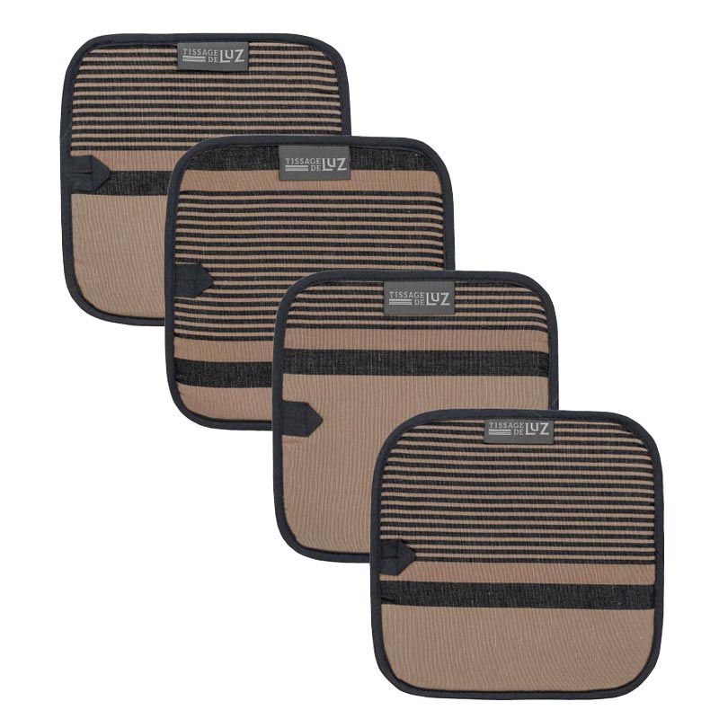 Yvonne Ficelle Encre Pot holder by Tissage de Luz