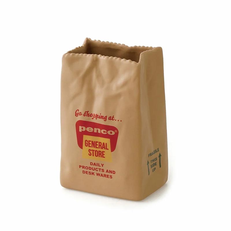 Penco Brown Paper Bag Pen Pot - by Hightide