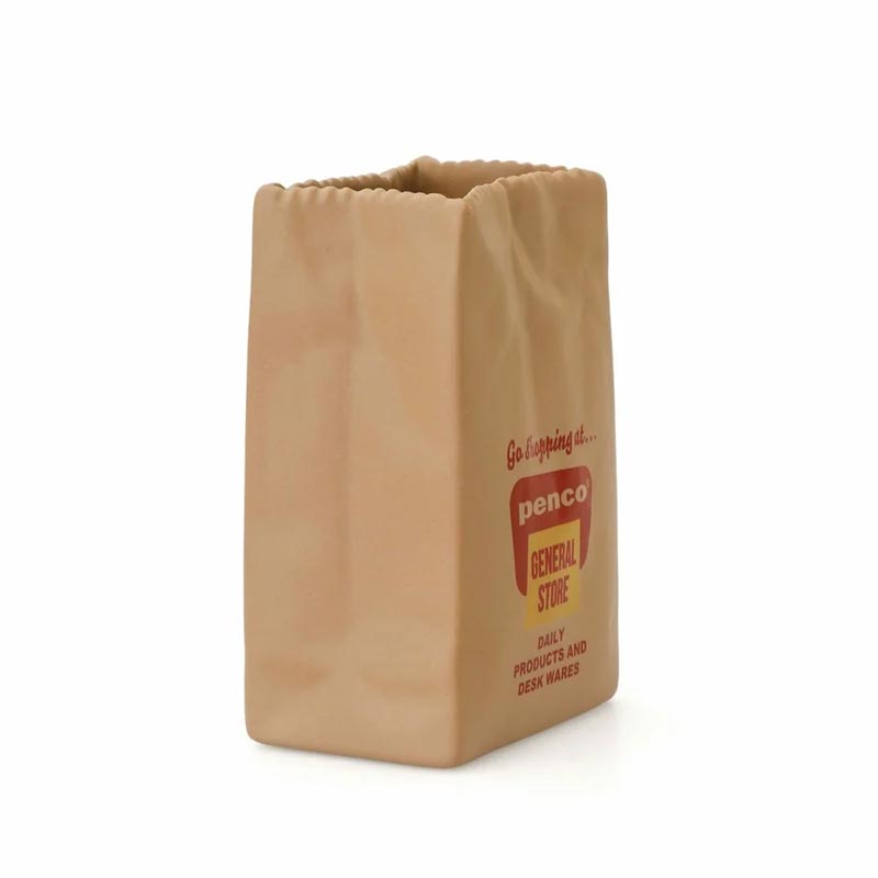 Penco Brown Paper Bag Pen Pot - by Hightide