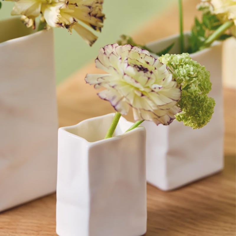 Porcelain Bag Vase Set of Three, by Räder