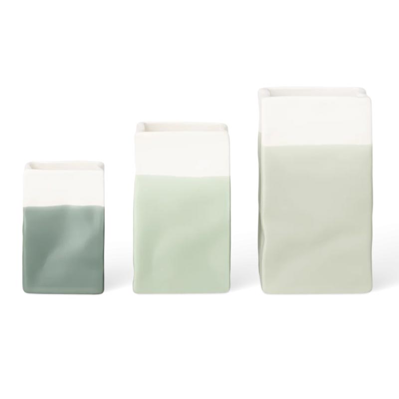 Mini Porcelain Bag Vase Set of Three, by Räder