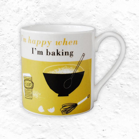 Happiness mug - Baking, Olive - Bone China decorated in Stoke-on-Trent by Repeat Repeat