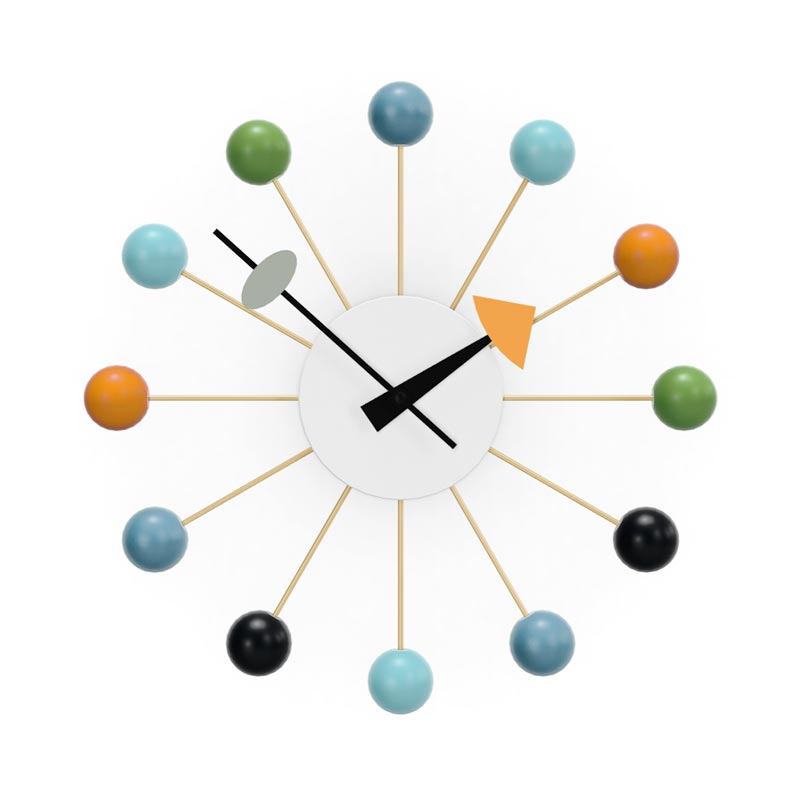 Ball wall clock (multicoloured) des. George Nelson, 1948 - 1960 (made by Vitra)