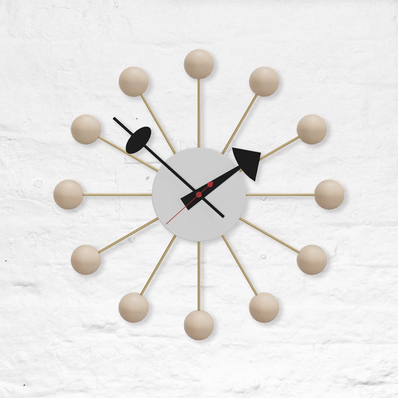 Ball Wall Clock (Natural), des. George Nelson, 1948 - 1960 (made by Vitra)