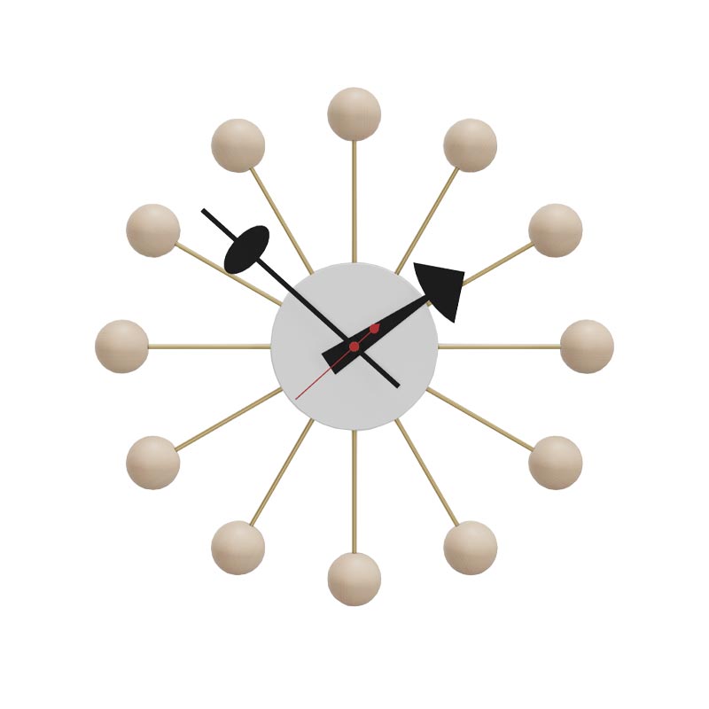 Ball Wall Clock (Natural), des. George Nelson, 1948 - 1960 (made by Vitra)