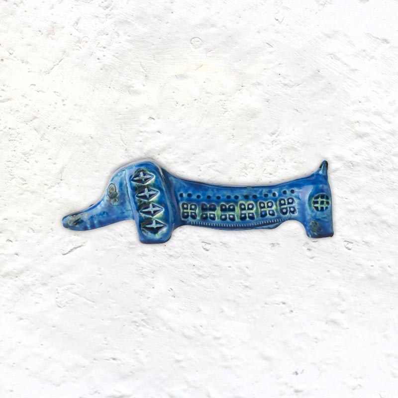 Rimini Blu Dachshund Number 44 des. Aldo Londi for Bitossi
