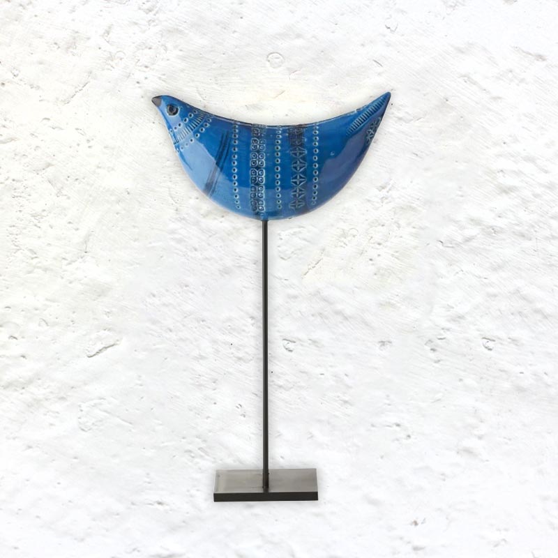 Rimini Blu Bird on Stand Number 34 des. Aldo Londi for Bitossi