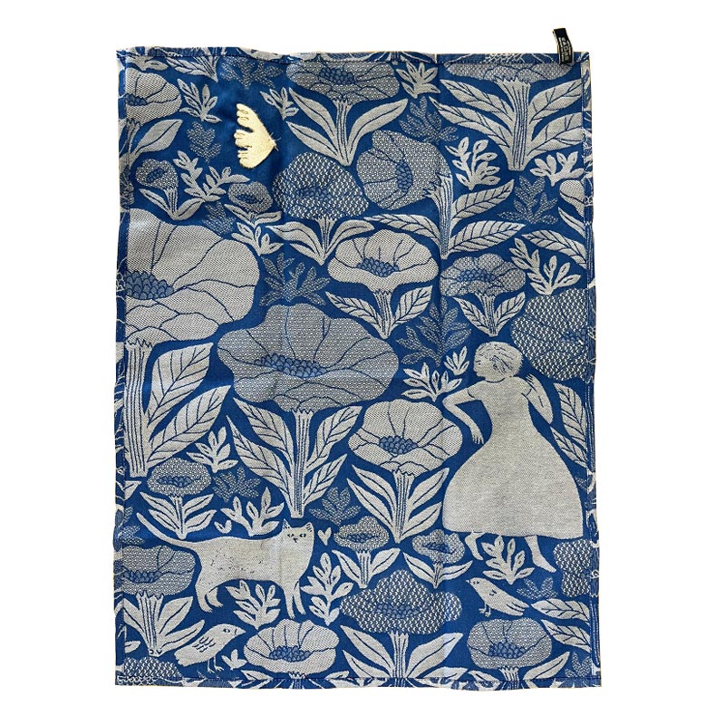 Blue Garden (Jardin Bleu) Tea Towel, by Tissage Moutet