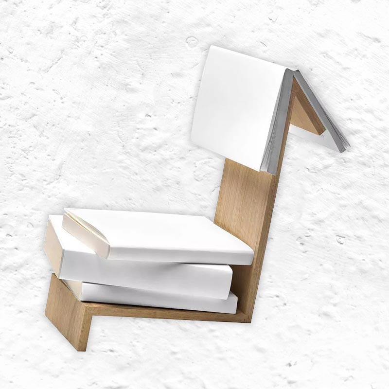 Oak 'Bookmark' Bookshelf by Side by Side